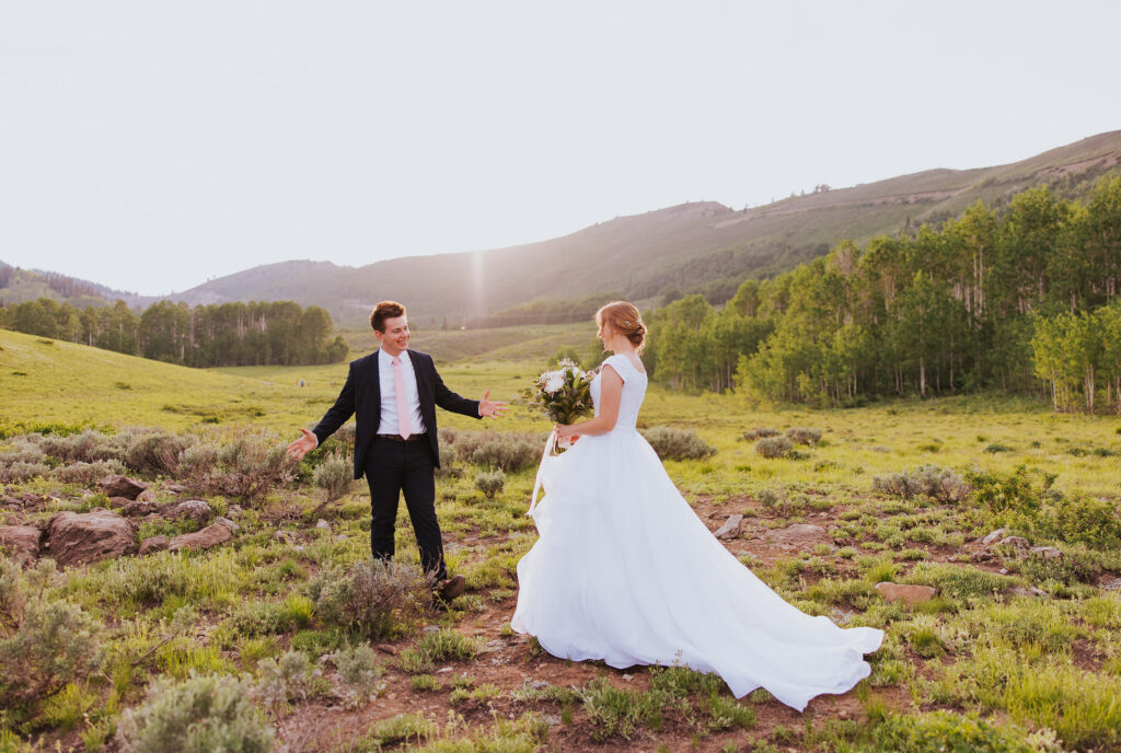 Groom reacts to seeing bride for first time