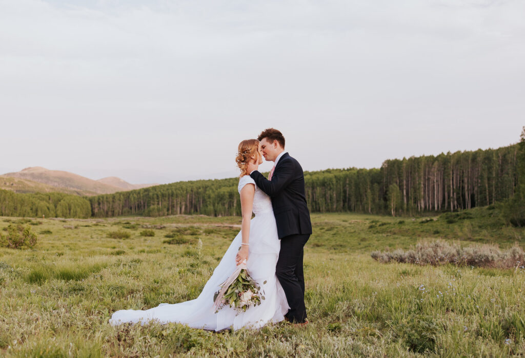 Mountain landscape Utah wedding ceremony in Park City