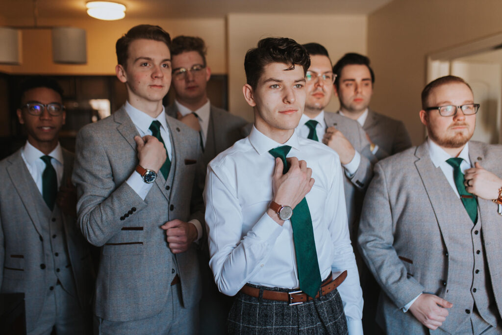 Matching groomsman ties