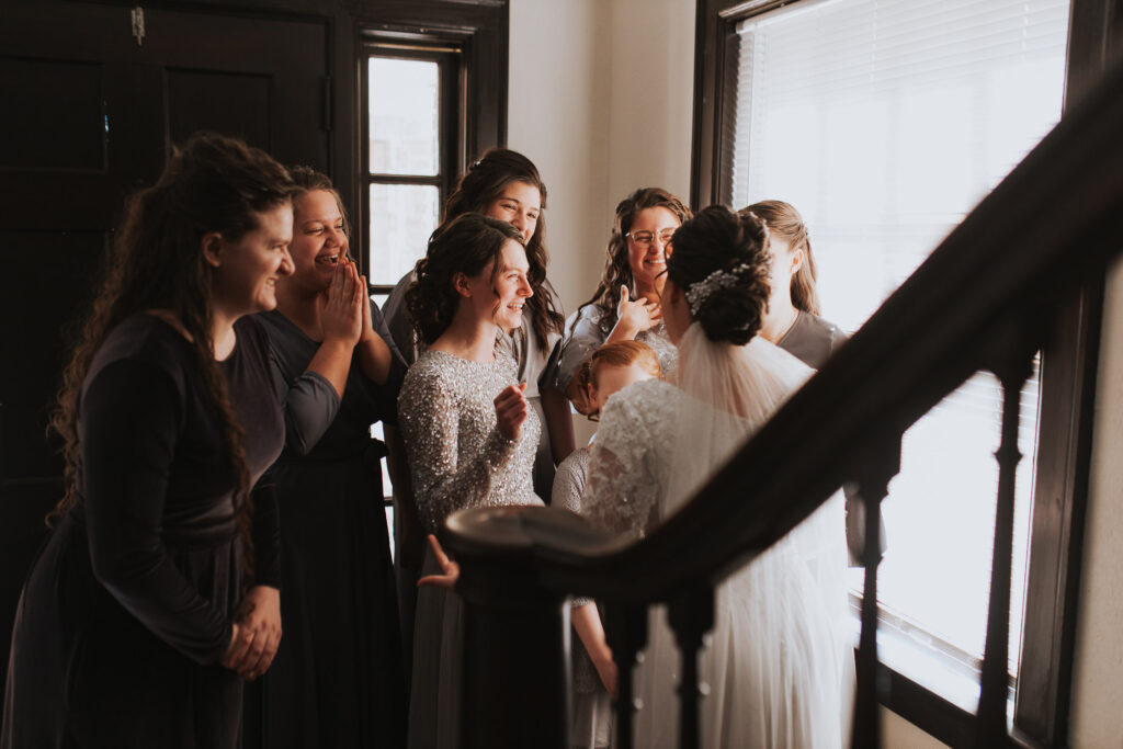 Bridesmaid and bride outfits