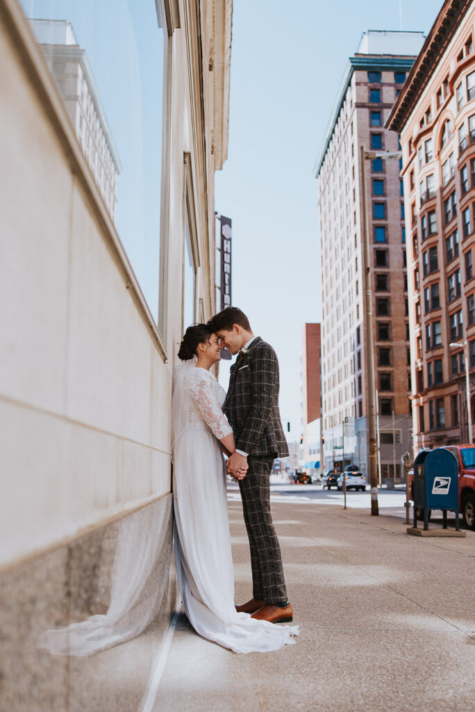 Downtown city wedding in Eastern United States
